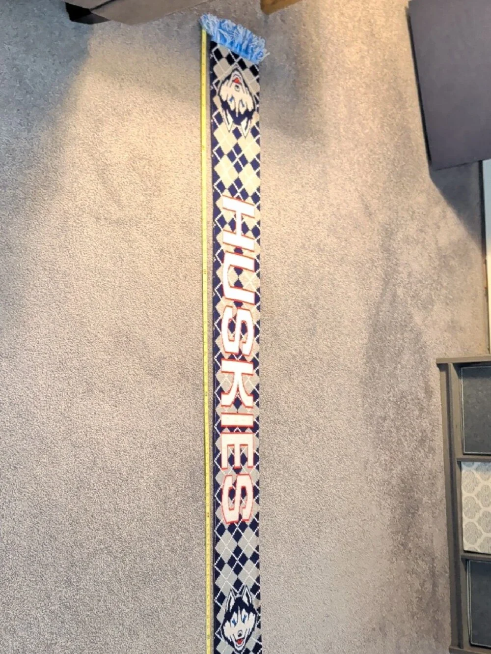 UConn Soccer Scarf with Husky Logo - Navy & White